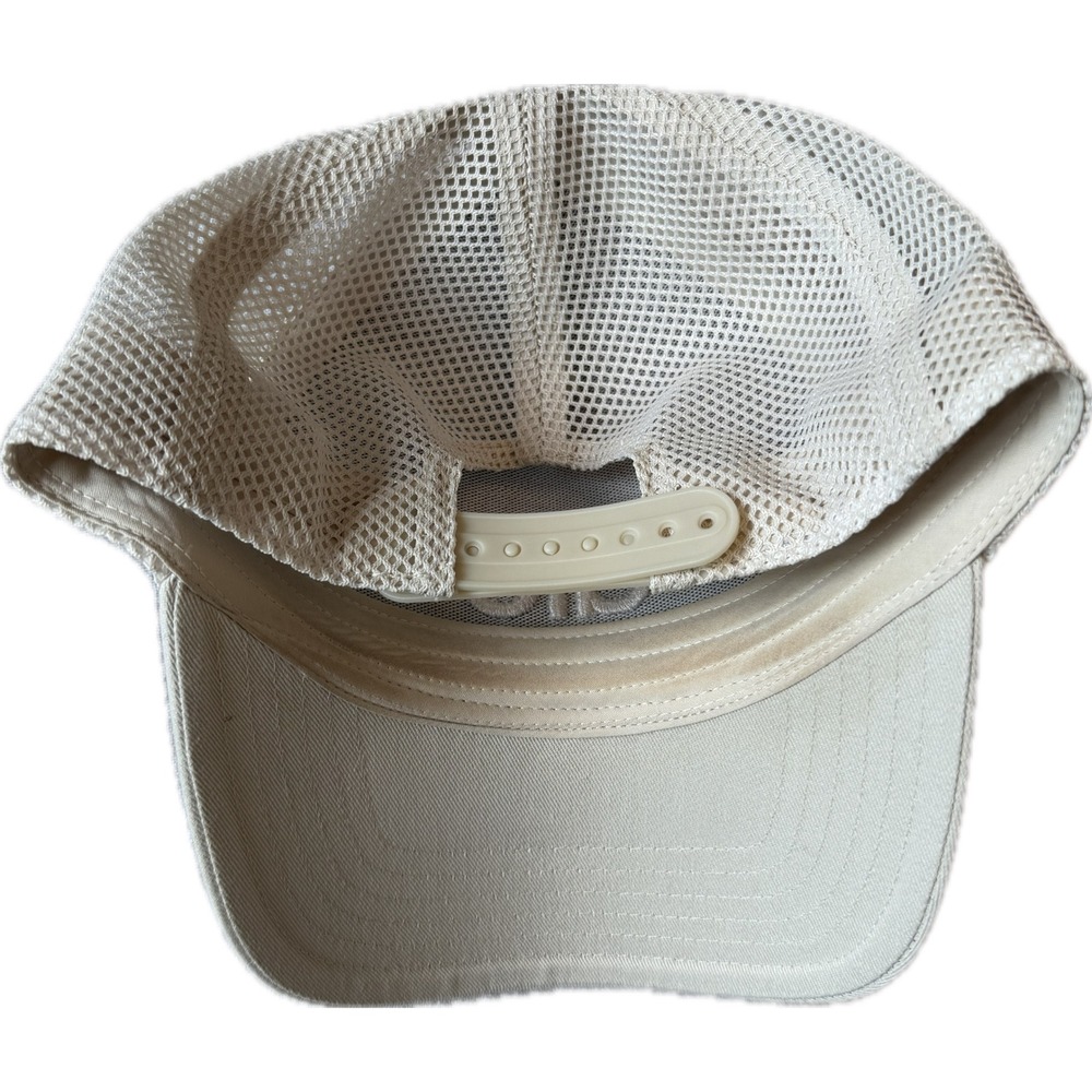 Alo Yoga Off-Duty Mesh Trucker Hat Bone Ivory Embroidered Logo Snapback Cap - Picture 3 of 4